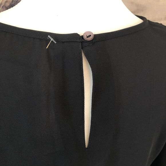 Ruff Hewn Grey Black Bell Sleeve Floral Embroidered Blouse XS - Picture 6 of 8